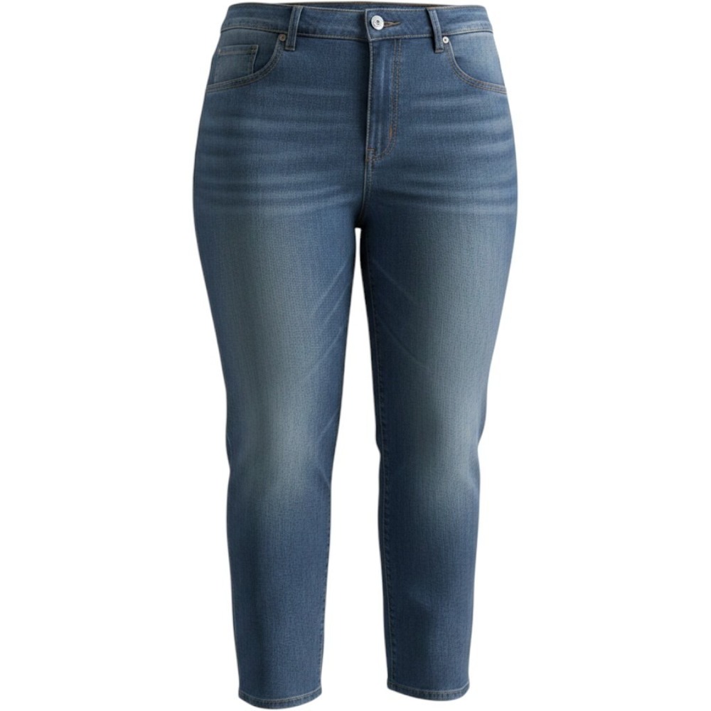 Riders by Lee Women's 20WP Medium Wash Straight Leg Jeans Mid Rise Blue Denim